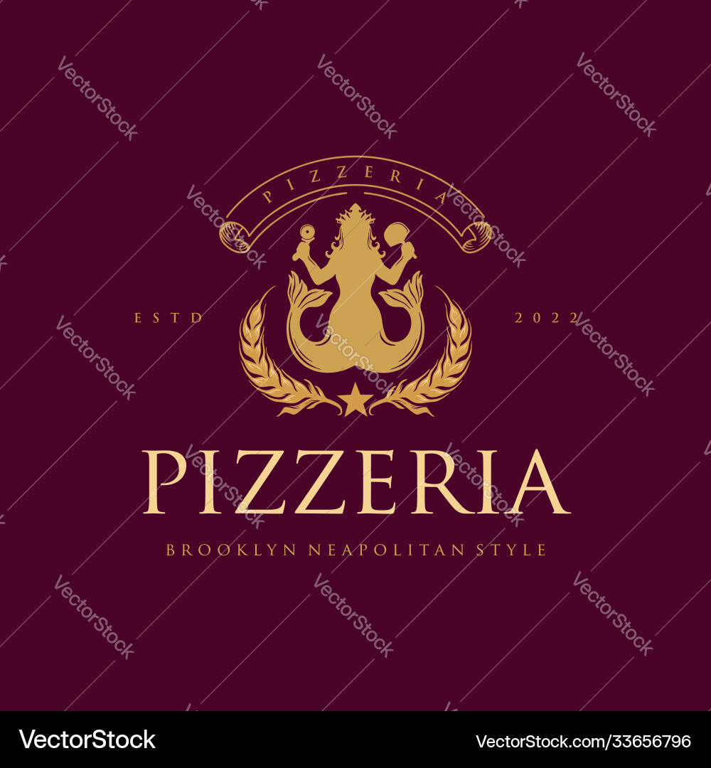 Pizzeria klassische elegante Logo-Restaurants Pizzeria klassische elegante Logo-Restaurants Vektorbild