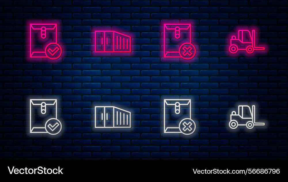 Set line container delete envelope Set line container delete envelope vector image