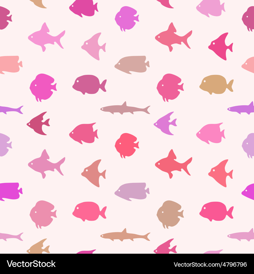 Simple plain style fish seamless pattern Vector Image