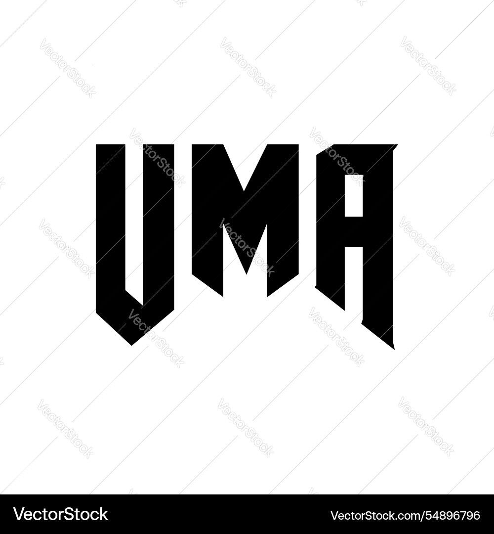 Uma letter logo design for technology company Vector Image