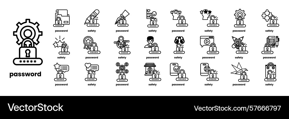 A collection of icons for various computer A collection of icons for various computer Vector Image