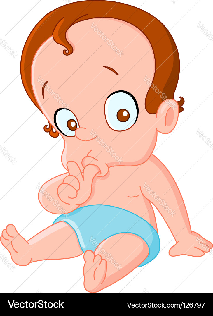 Baby Boy with Thumb Vector Image