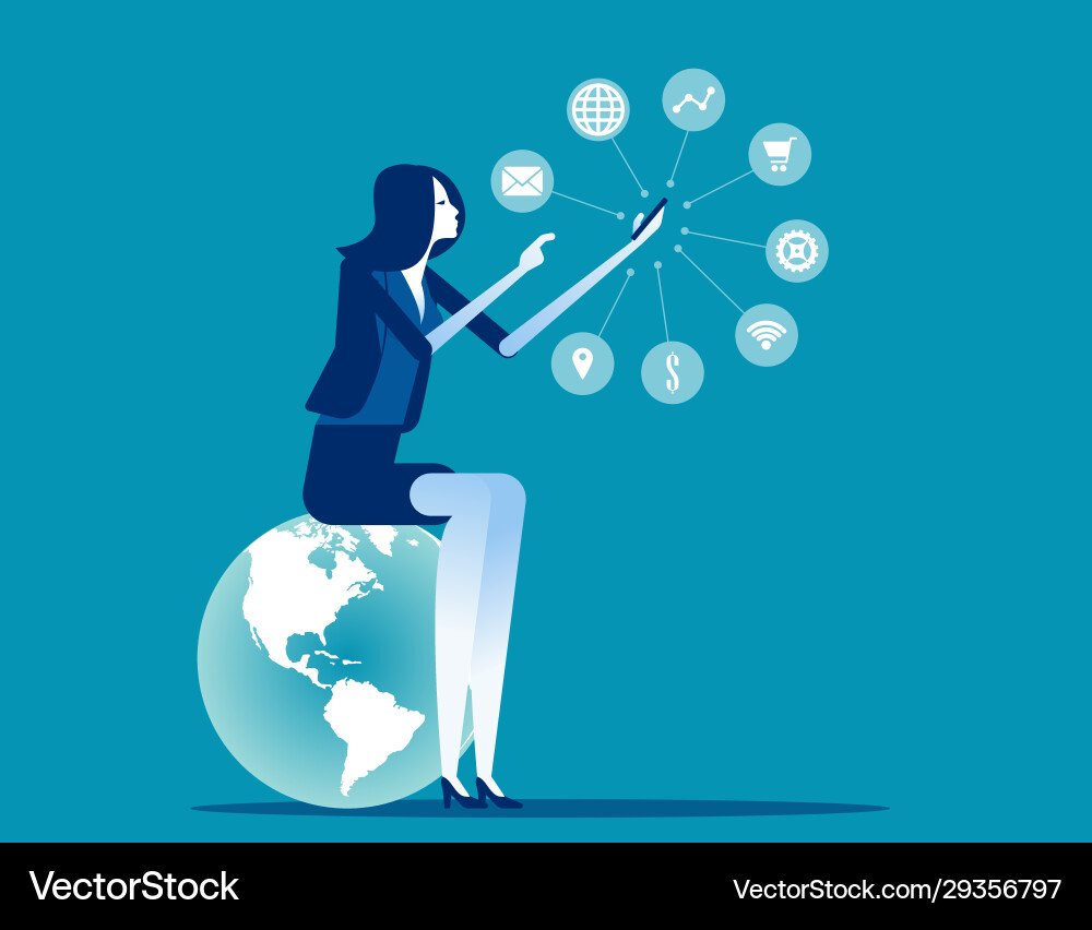Business Manager und Technologiemarketing-Konzept Business Manager und Technologiemarketing-Konzept vektorbild