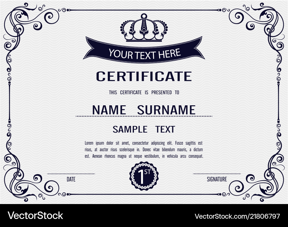 Certificate template vector image