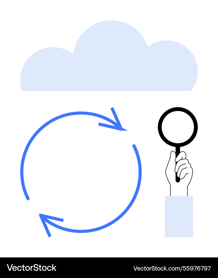 Cloud storage and data analysis with focus Cloud storage and data analysis with focus vector image