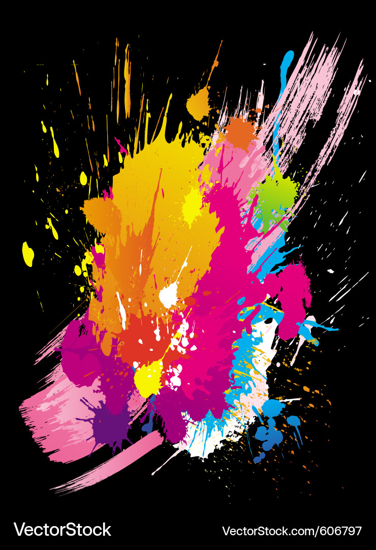 Colorful Paint Splatter Backgrounds Vector Image