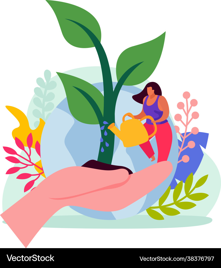 Ecology flat concept Royalty Free Vector Image