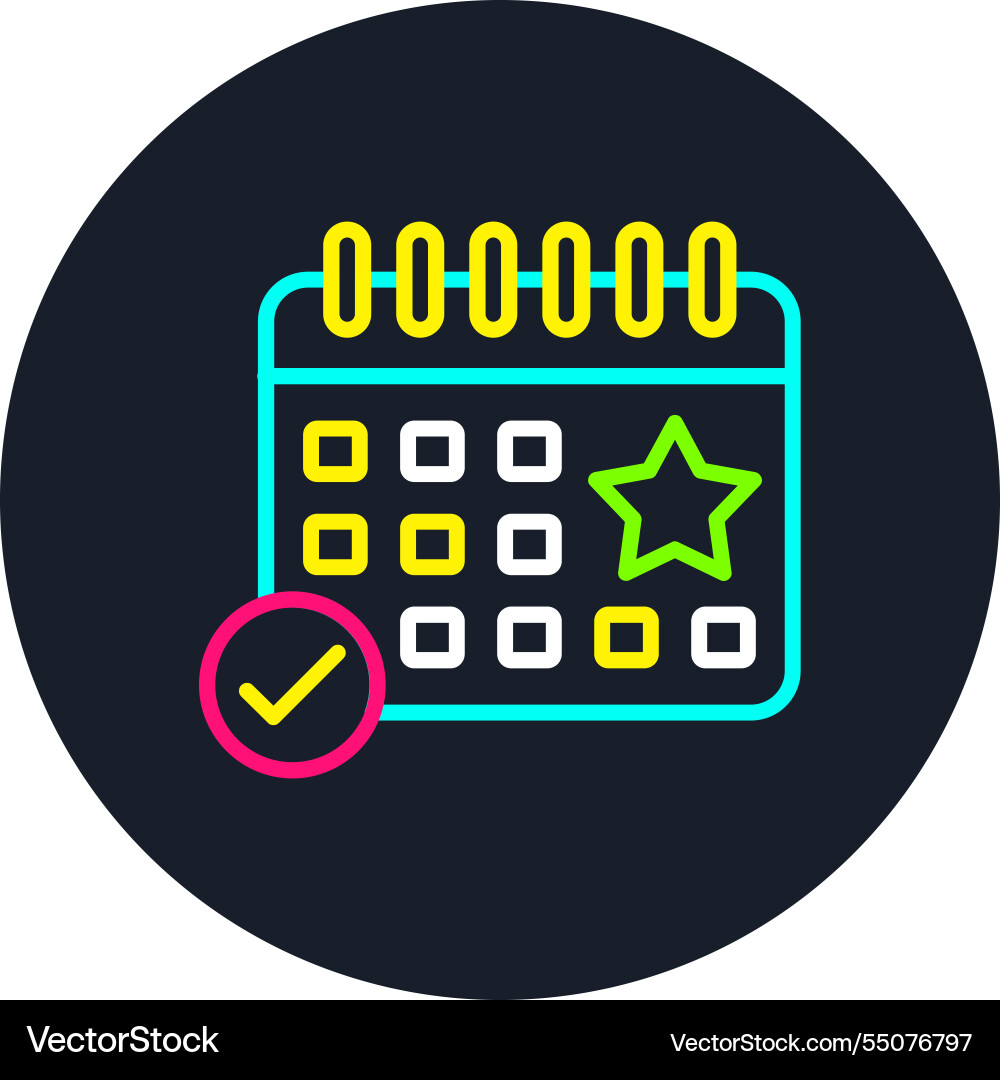 Event line multi color icon Vector Image