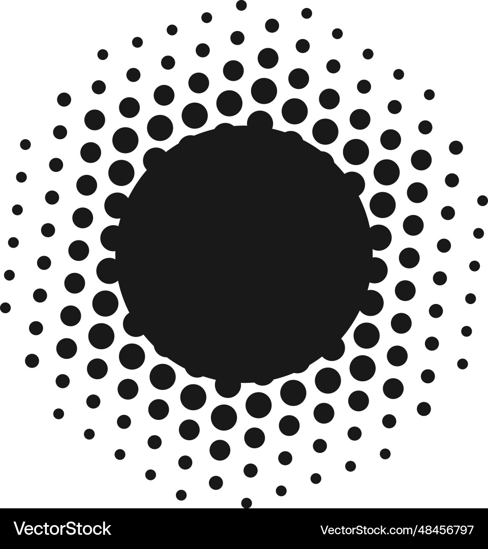 Halftone gradient with empty black circle round Halftone gradient with empty black circle round vector image