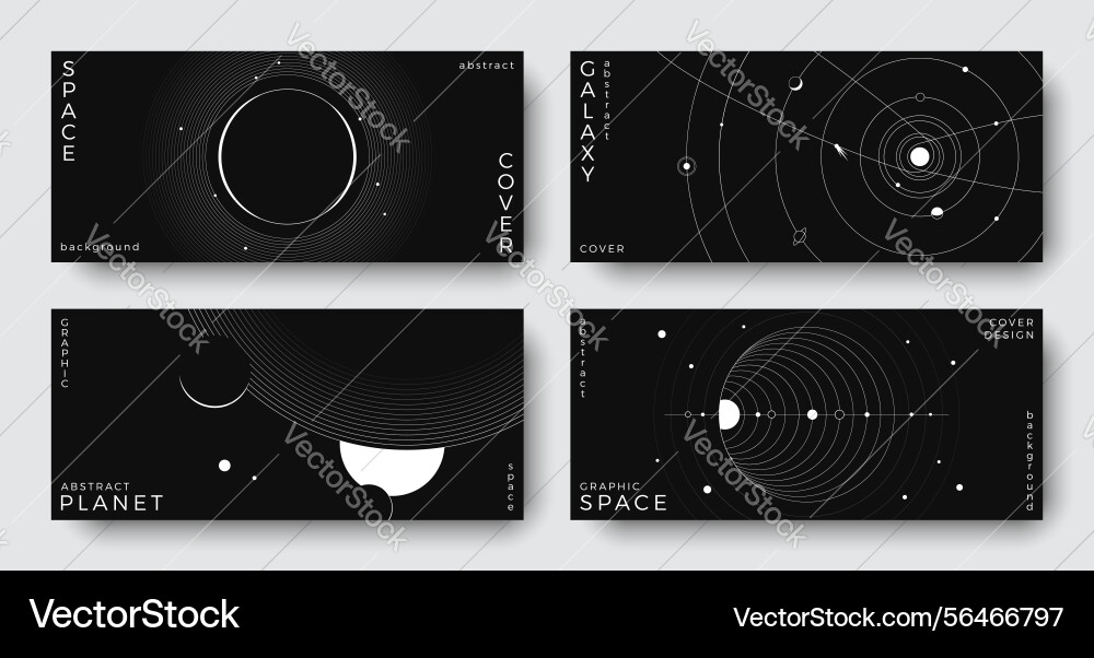 Set of abstract space horizontal backgrounds Set of abstract space horizontal backgrounds vector image