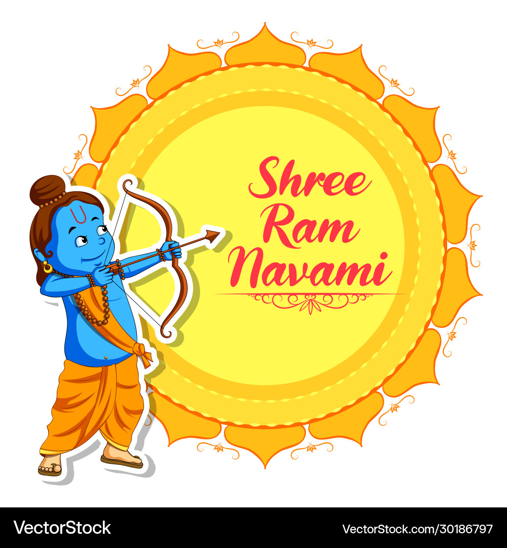 Shree ram navami celebration background Shree ram navami celebration background Vector Image