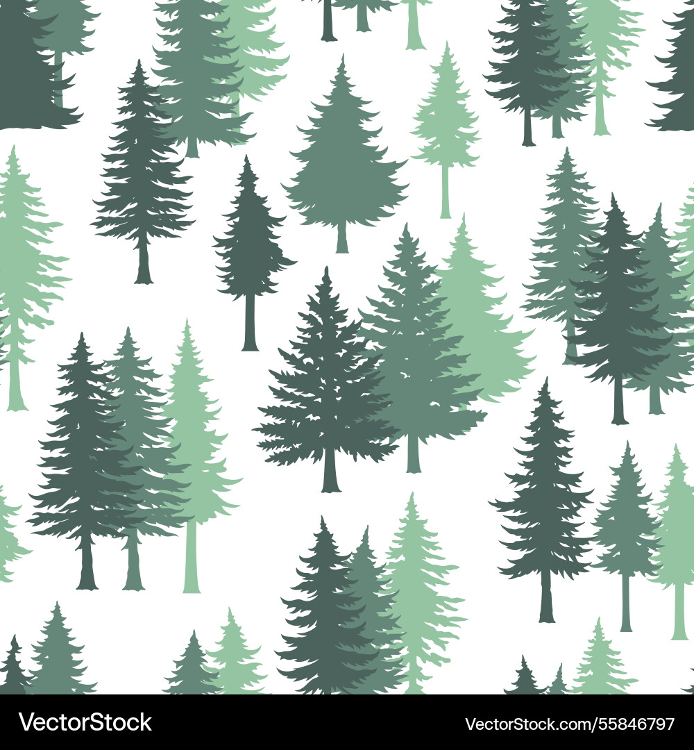 Stylized forest pattern with tree types Stylized forest pattern with tree types vector image