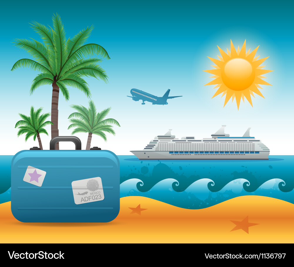 Tropical Beach Vacation Background Royalty Free Vector Image