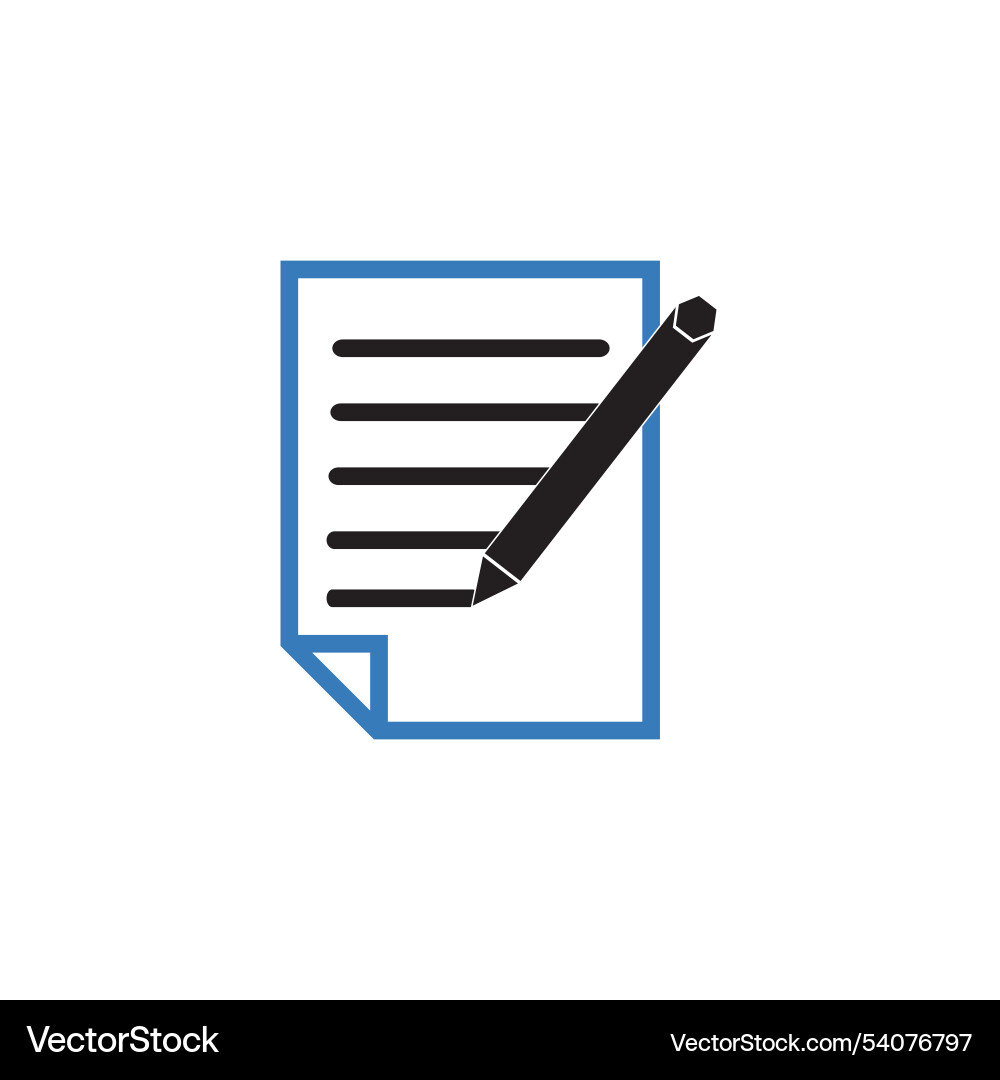 Write document user interface outline icon logo Vector Image