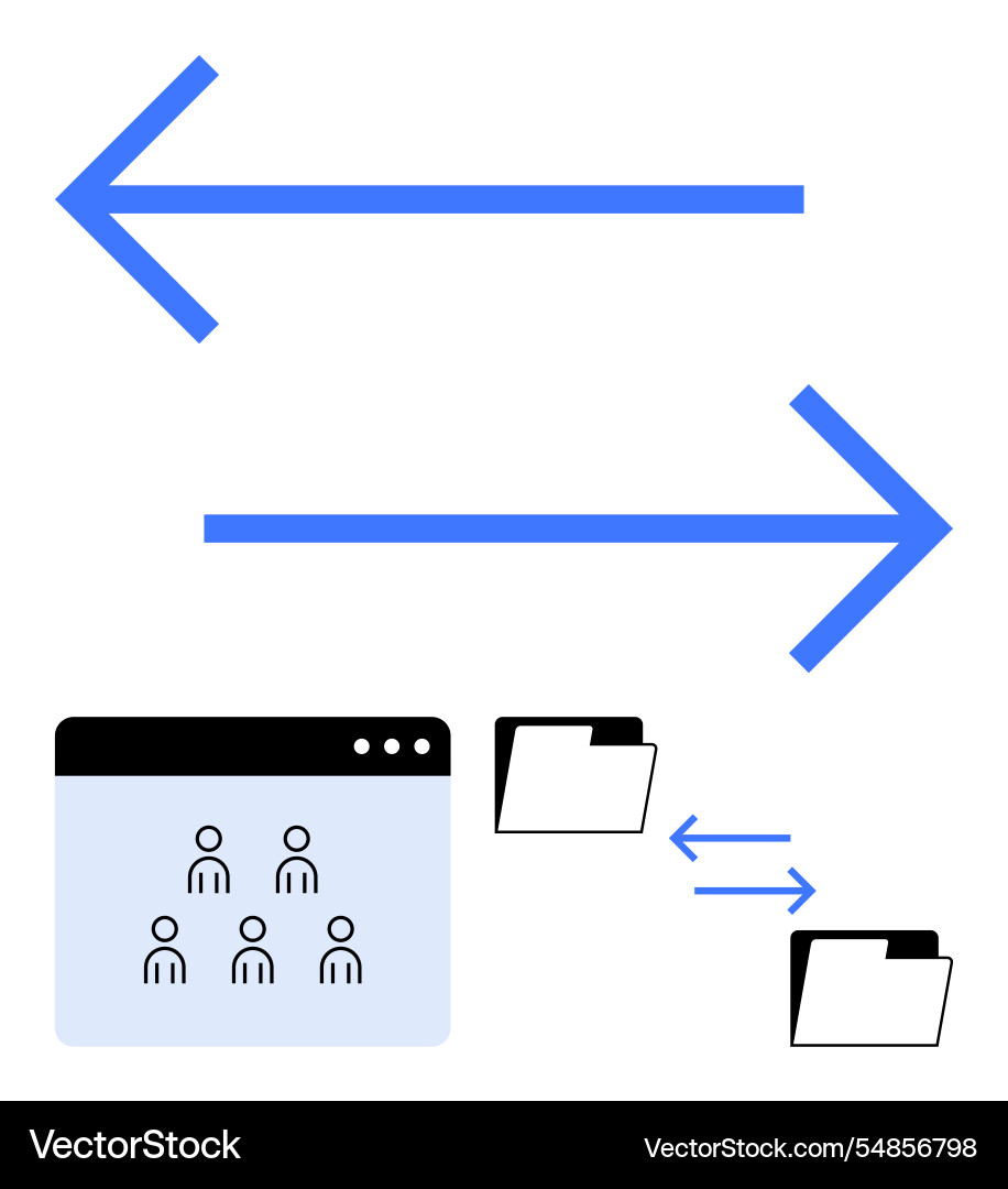 Data exchange between users folders and systems Data exchange between users folders and systems vector image