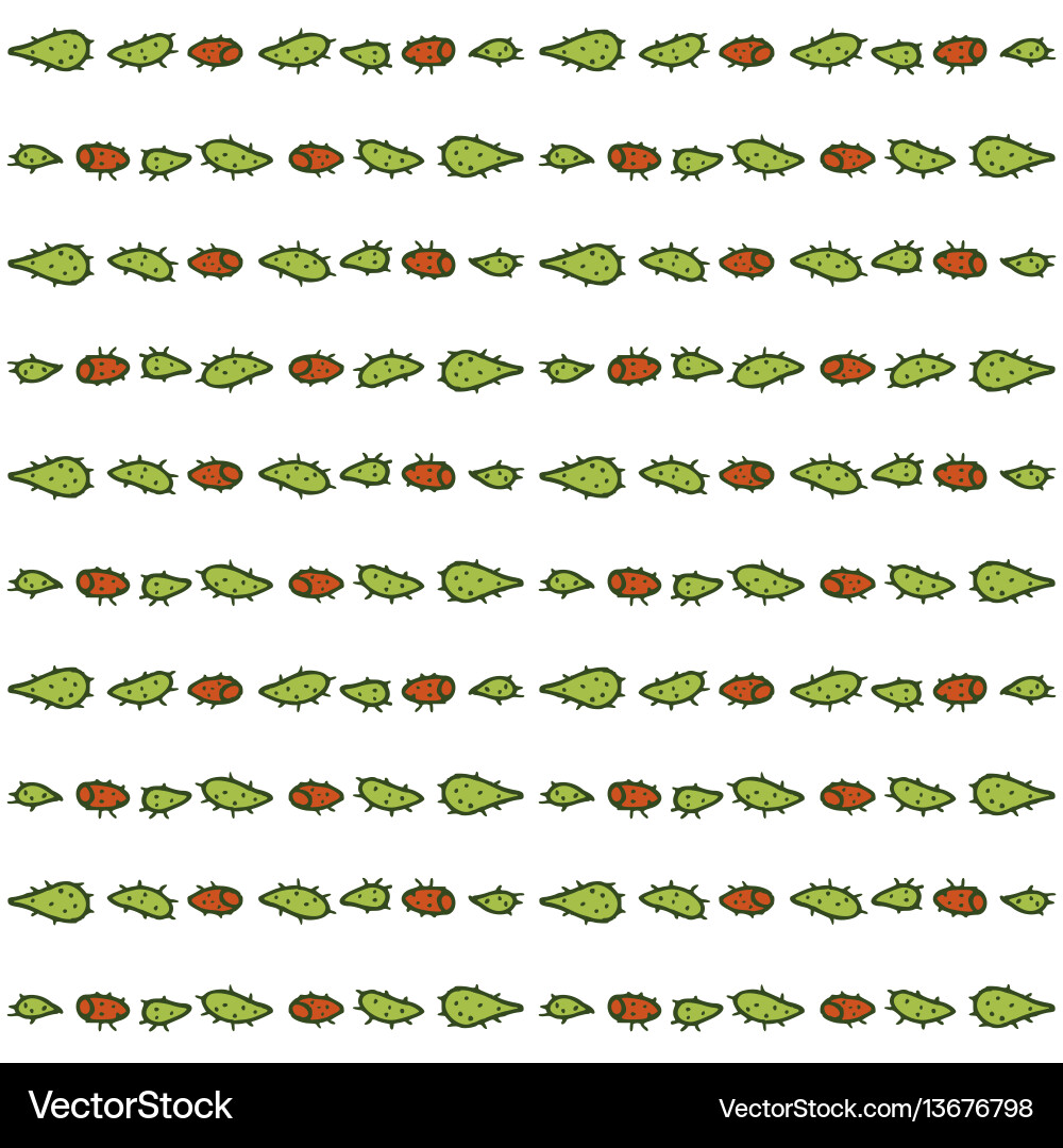 Prickly Pear Cactus Pattern vector image