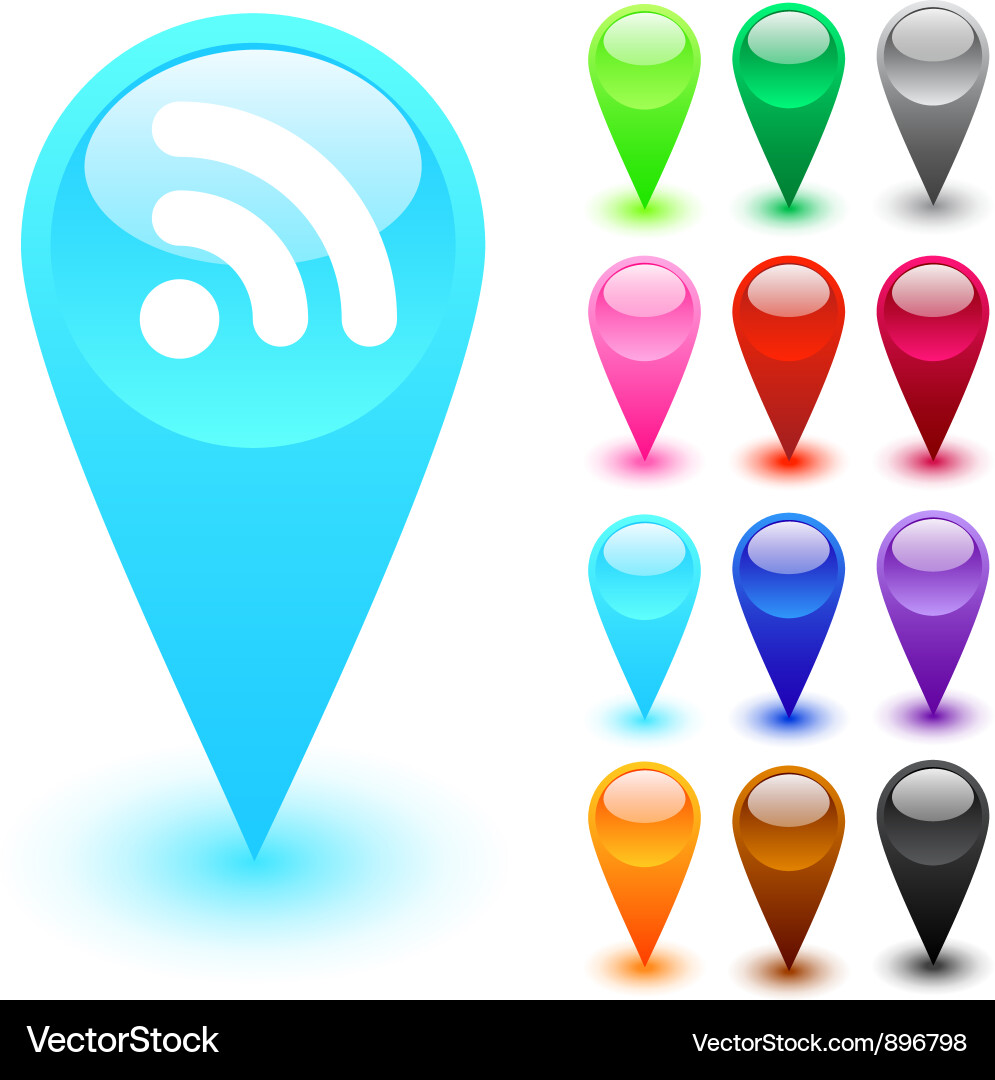 Rss button vector image