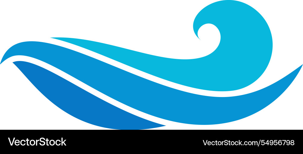 Sea wave tidal shape element vector image