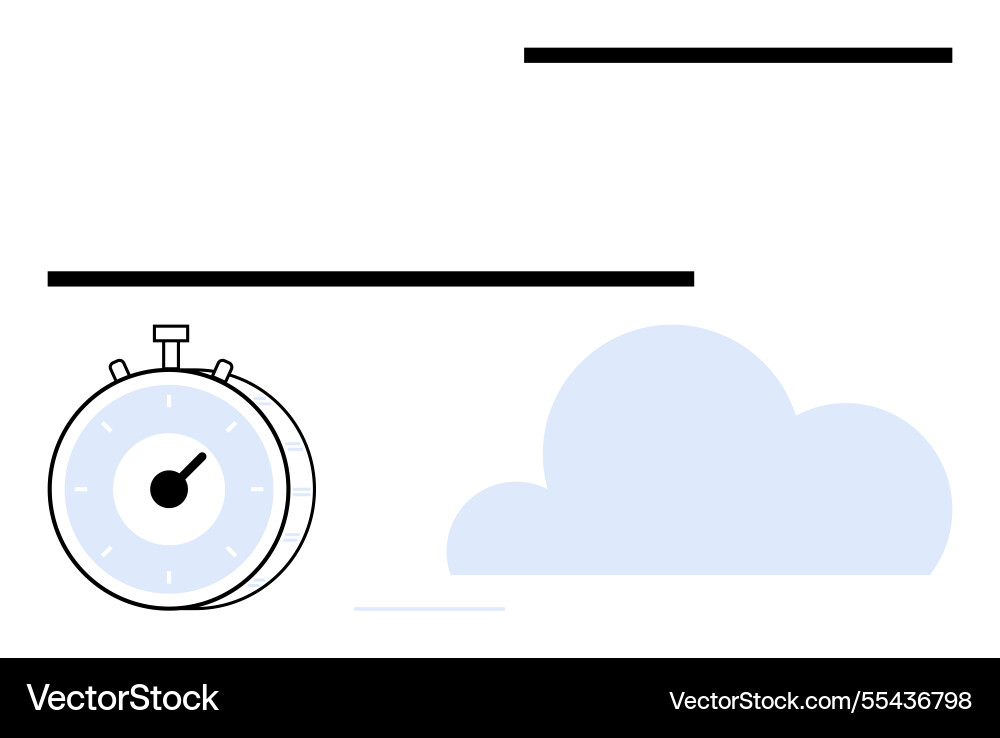 Stopwatch and cloud connected by minimal lines Stopwatch and cloud connected by minimal lines vector image