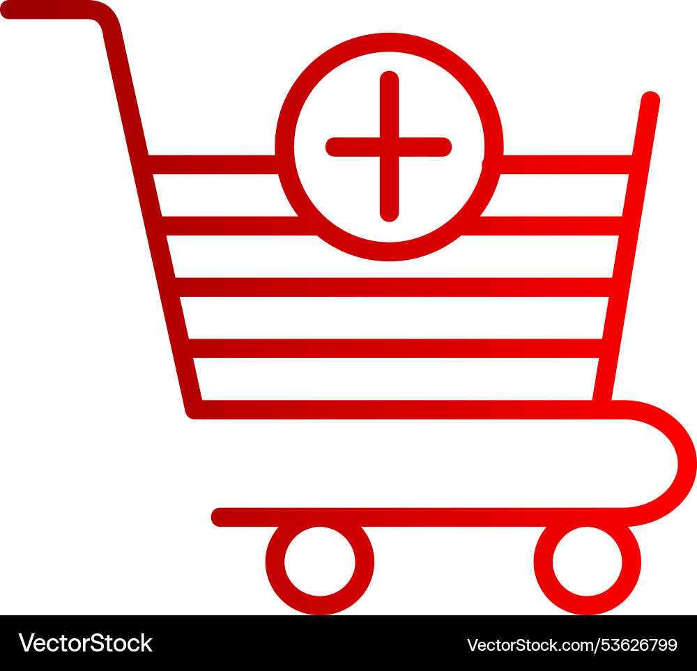 Add to cart line gradient icon Vector Image