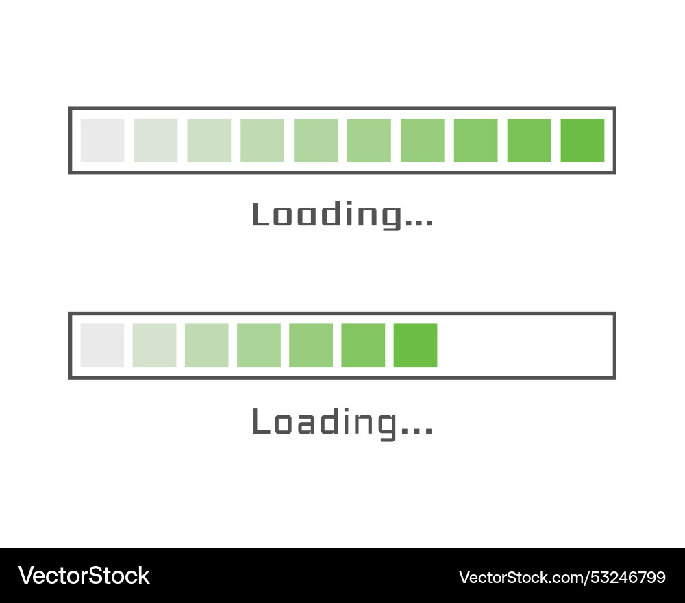 Collection loading bar status icon set of loaded Vector Image