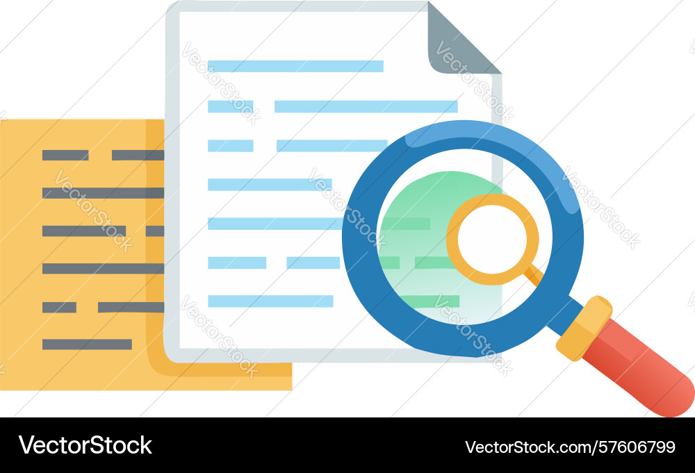 Document search and analysis icon design vector image