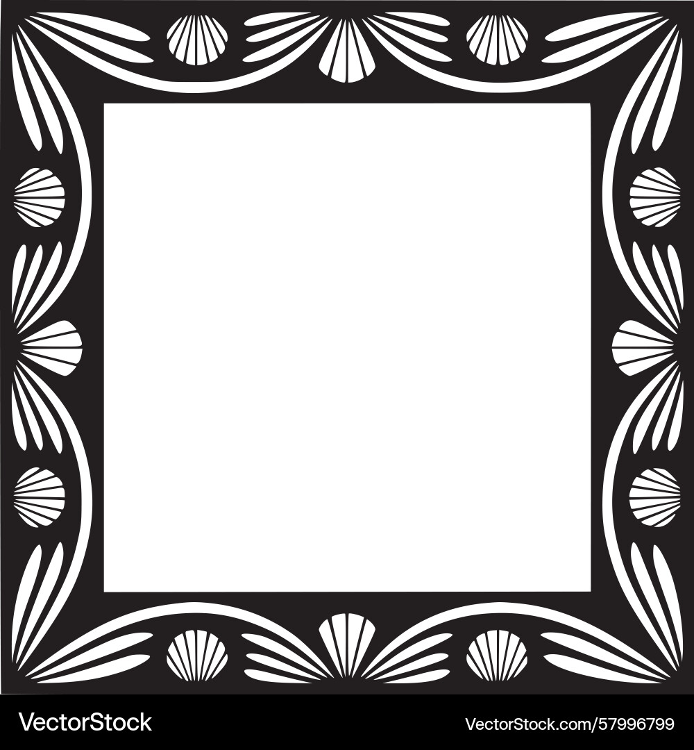 Geometric Shell Frame Vector Image