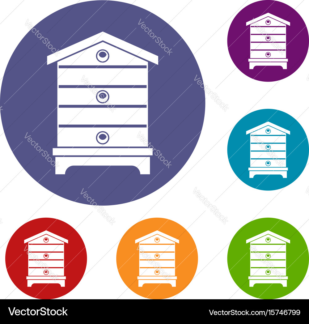 Hive icons set Vector Image