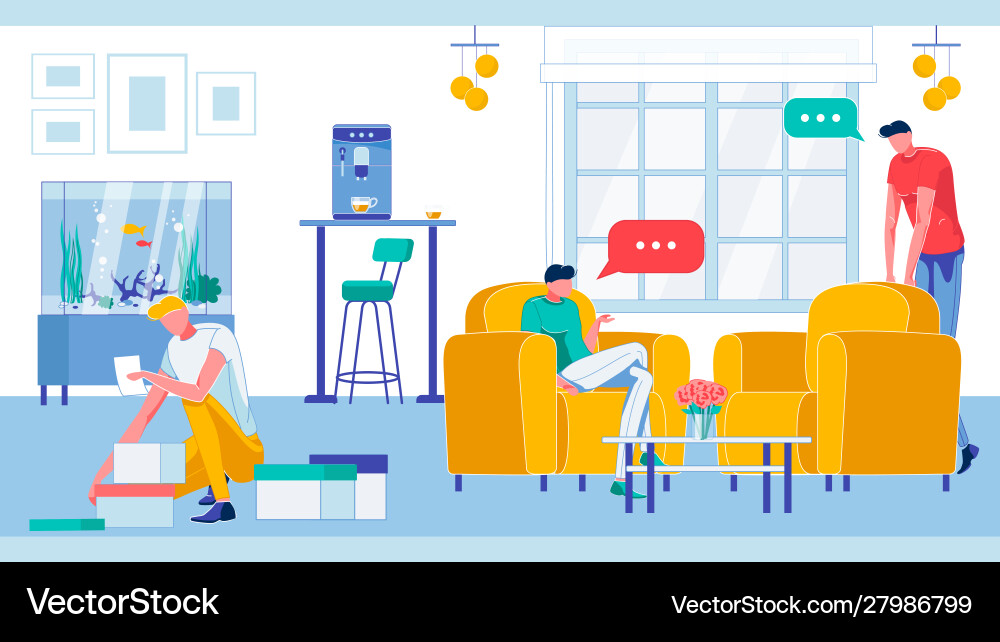 Man working with documents characters talking Man working with documents characters talking Vector Image
