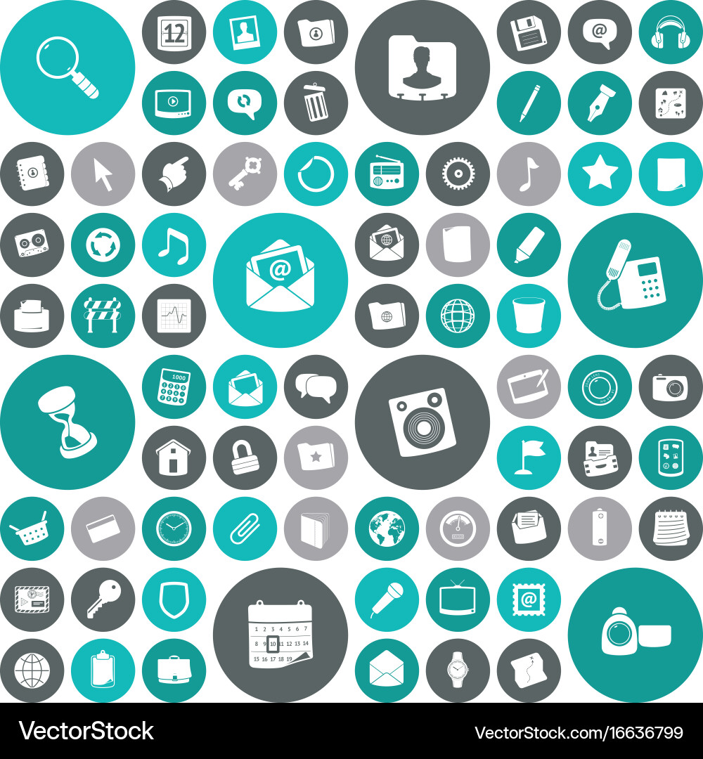 Modern Flat UI Icon Set vector image