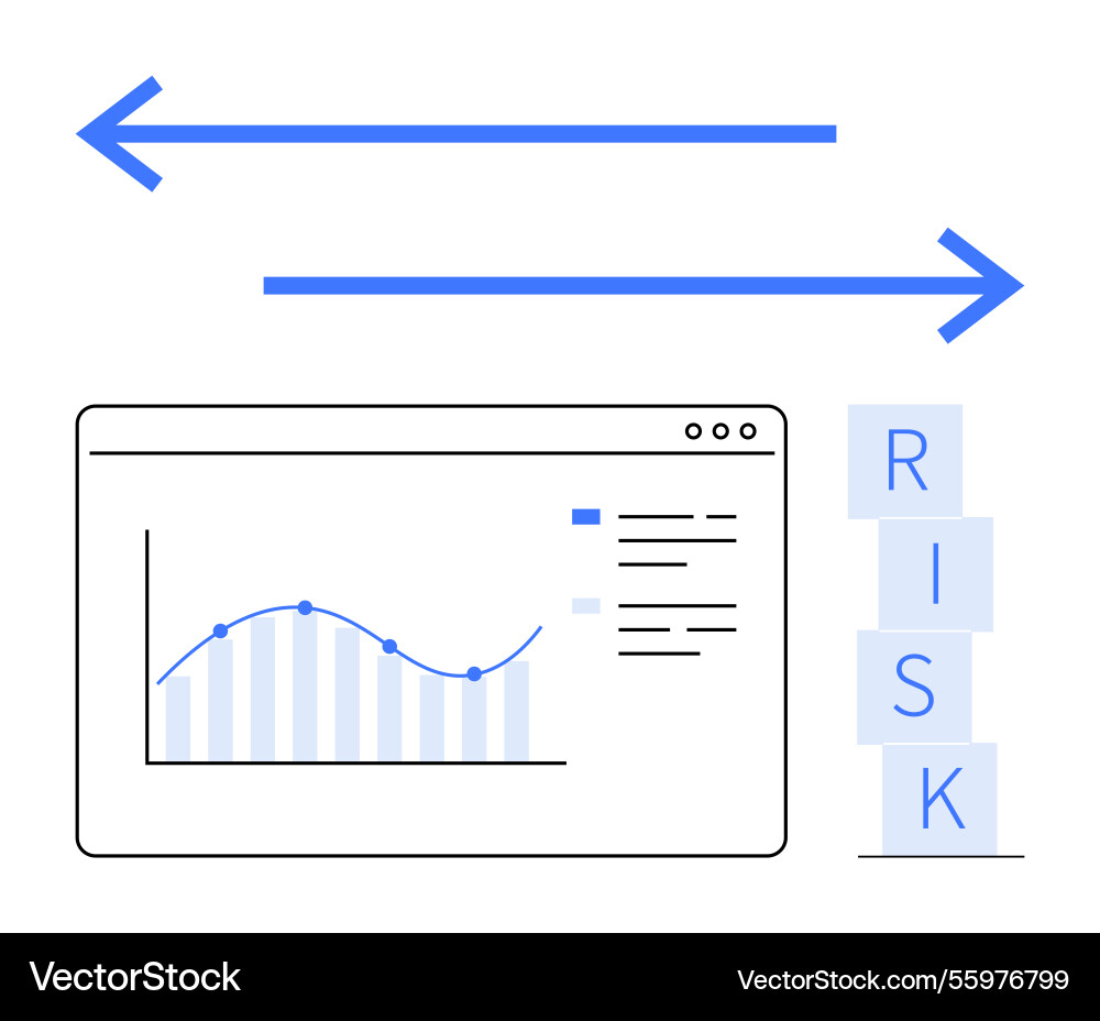 Risk management and data analysis with arrows Risk management and data analysis with arrows Vector Image