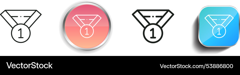 First place icon thin linear regular and button vector image