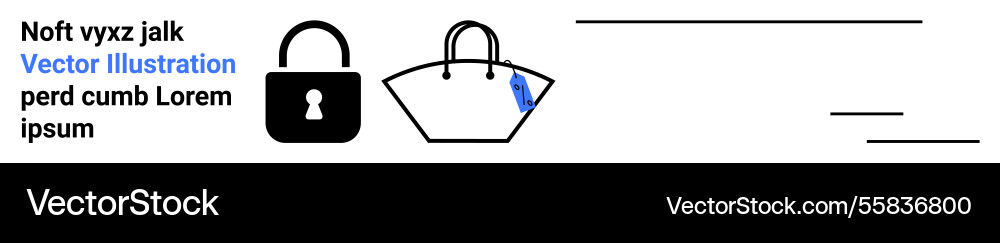 Lock and bag symbols representing security Lock and bag symbols representing security vector image