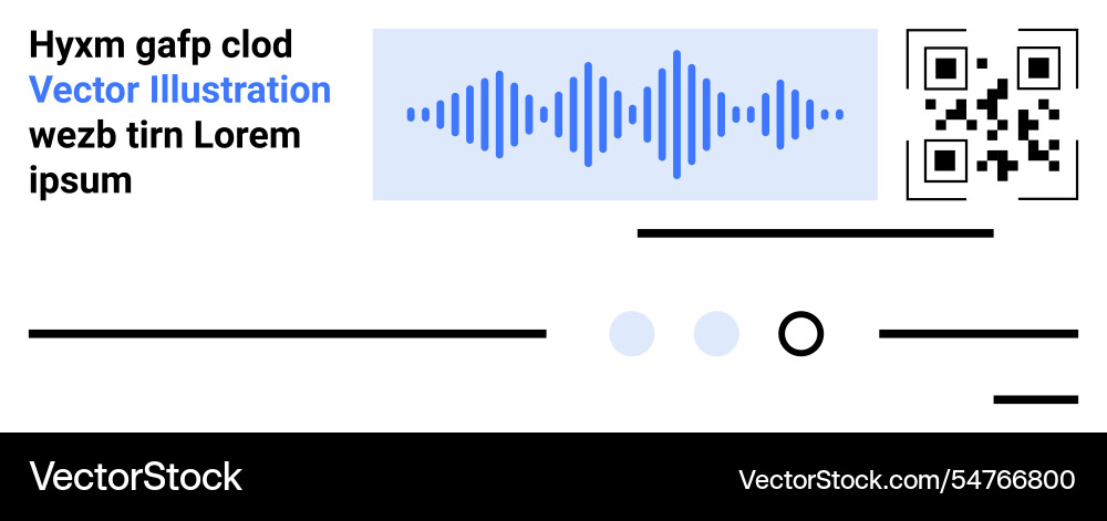 Modern layout featuring qr code sound wave graph Modern layout featuring qr code sound wave graph vector image