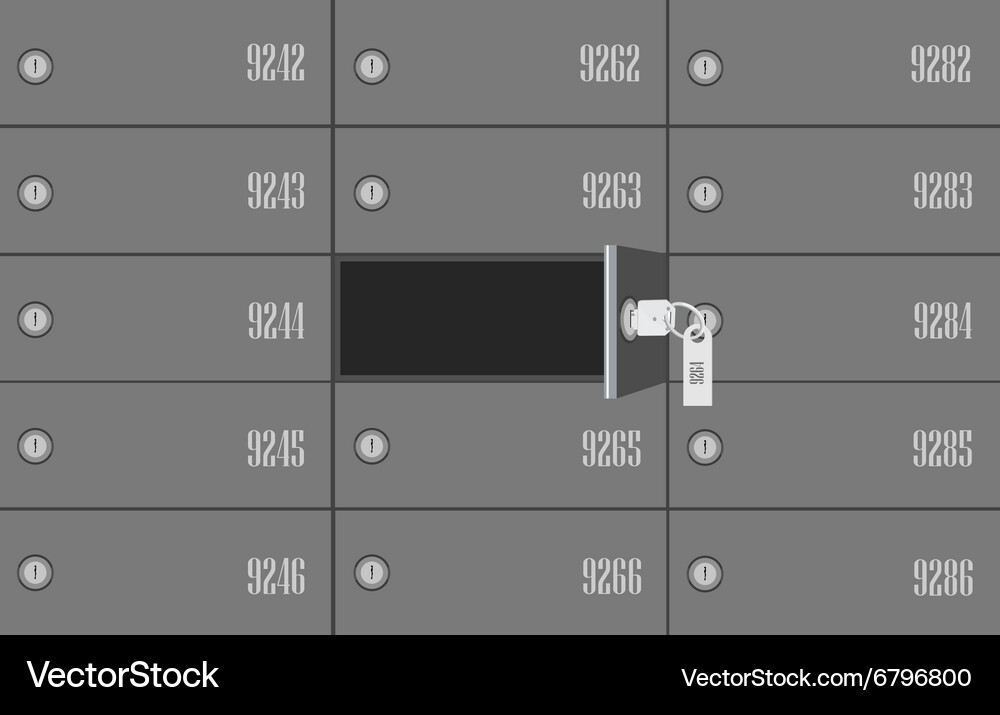 Secure Deposit Boxes Vector Image