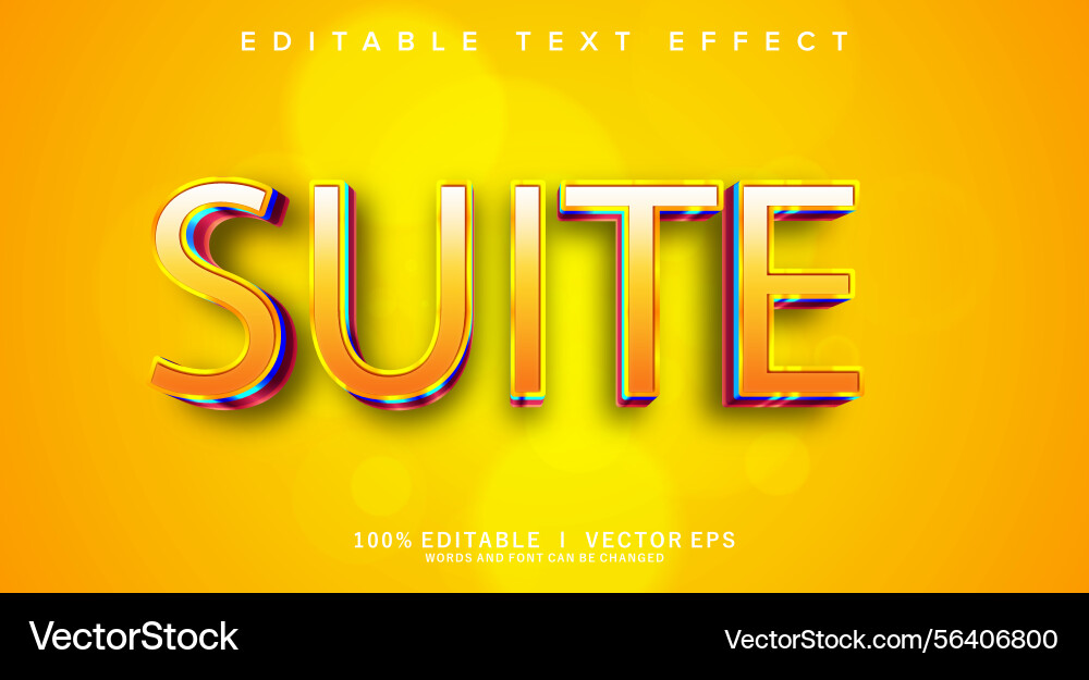 Suite 3d text effect with modern style design Suite 3d text effect with modern style design vector image