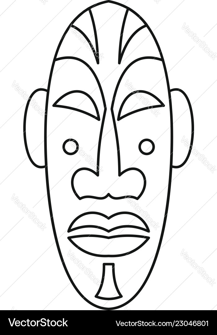 African mask icon outline style Royalty Free Vector Image African mask icon outline style Royalty Free Vector Image