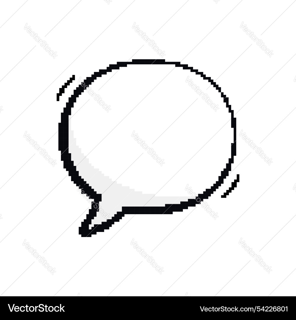 Empty pixel speech bubble message dialogue vector image