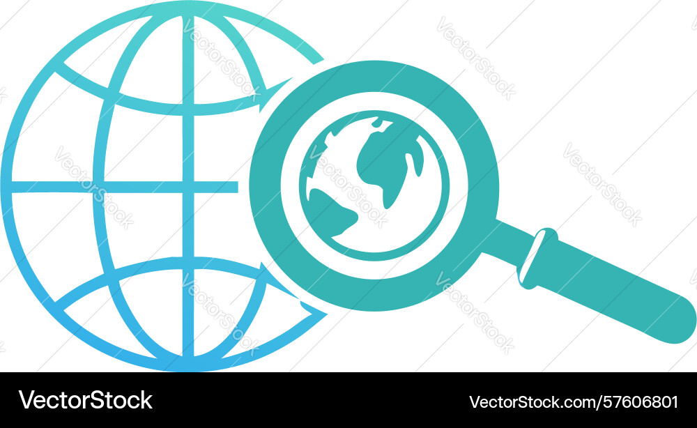 Globales Such- und Explorationssymboldesign Vektorbild