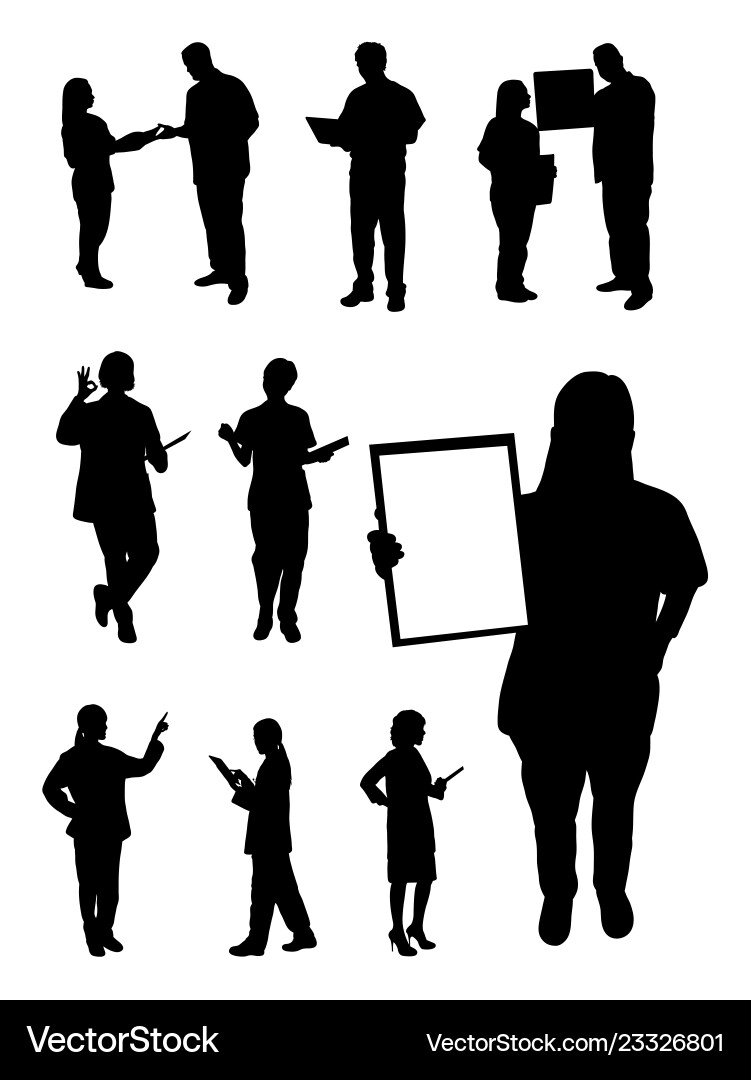 Healthcare Professionals Silhouette Vector Image