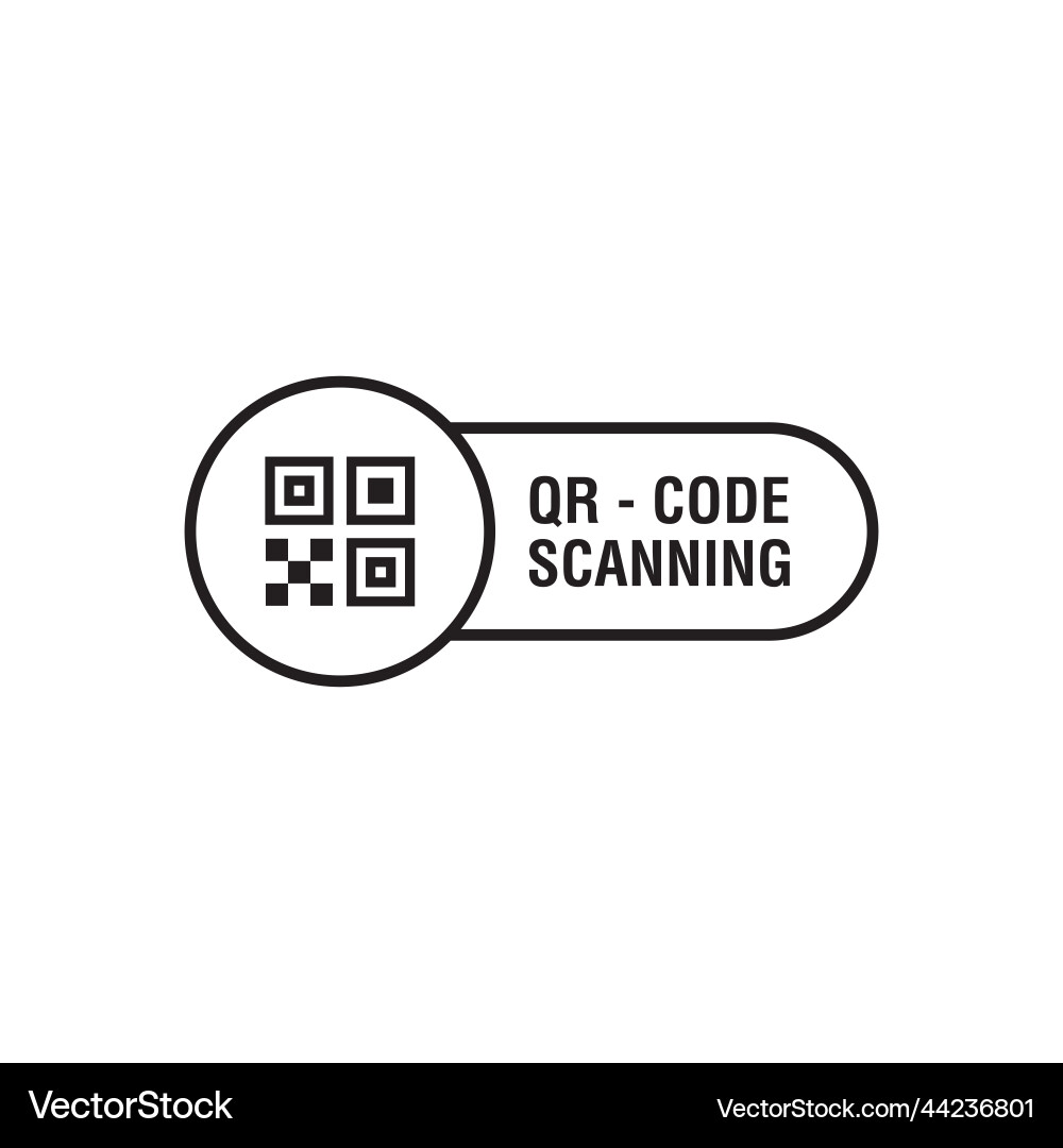 Qr-Code scannen einfache Linie Badge Konzept der Tech Qr-Code scannen einfache Linie Badge Konzept der Tech vektorbild