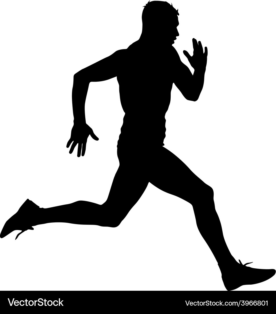 Running Athlete Silhouettes Vector Image