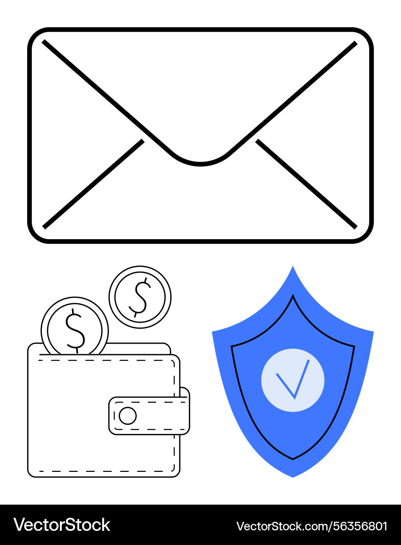 Secure financial transactions with email Secure financial transactions with email vector image