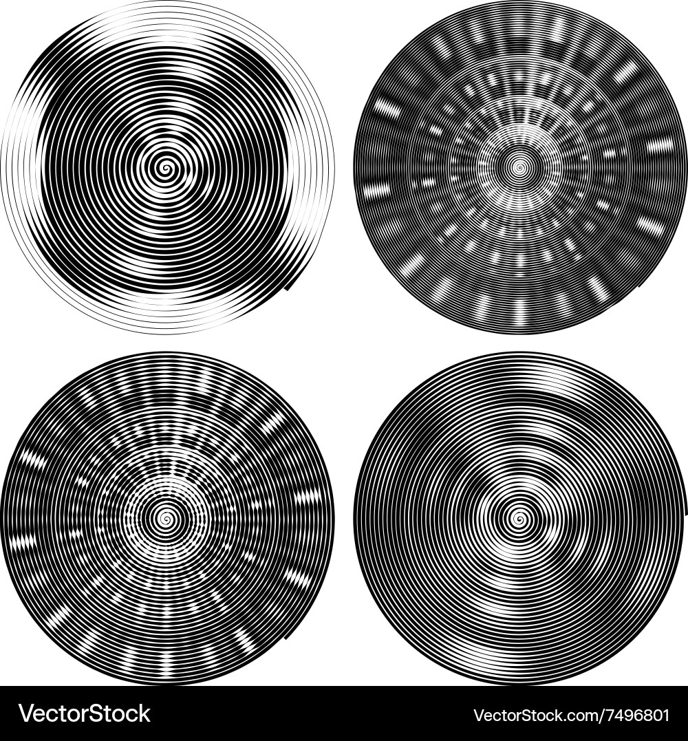 Set of 4 abstract elements vector image