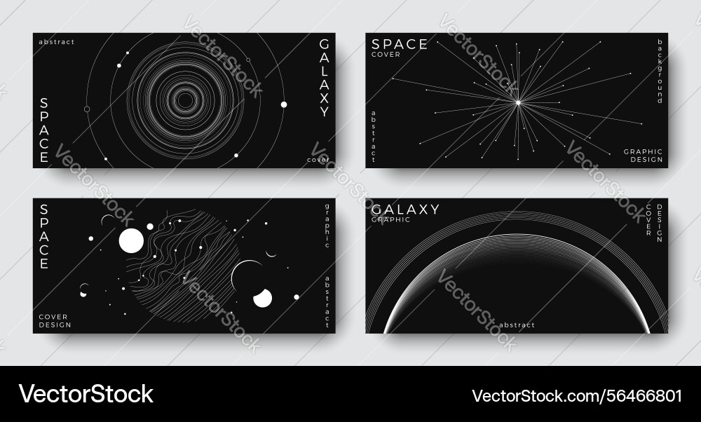 Set of abstract space horizontal backgrounds Set of abstract space horizontal backgrounds vector image