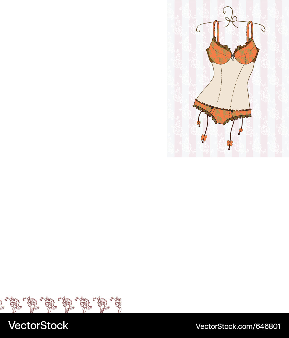 Vintage Corset - Red & Black Vector Image