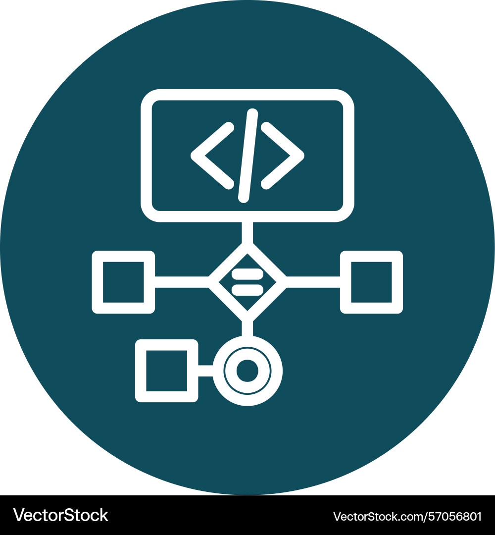 Workflow line circle style icon design vector image