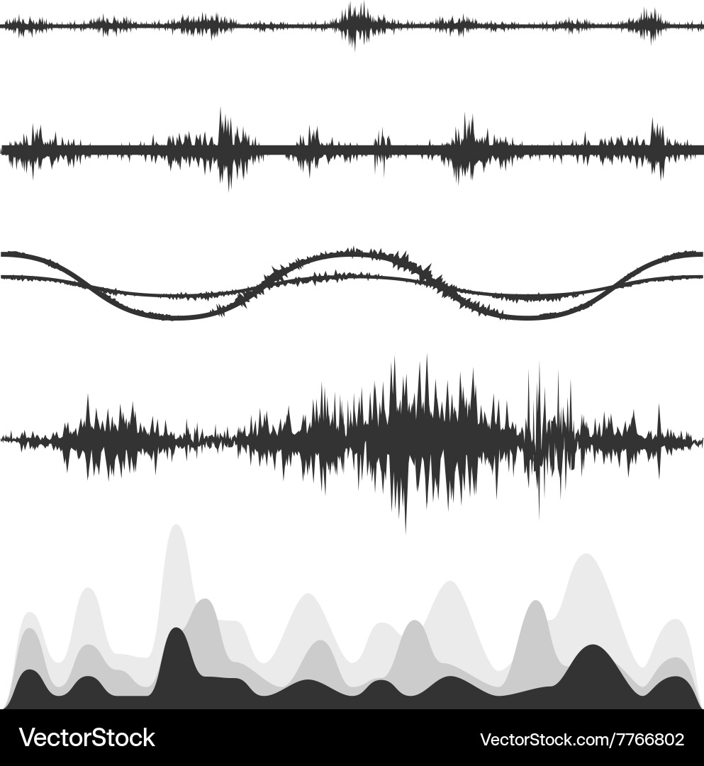 Audio Waveforms & Scales vector image