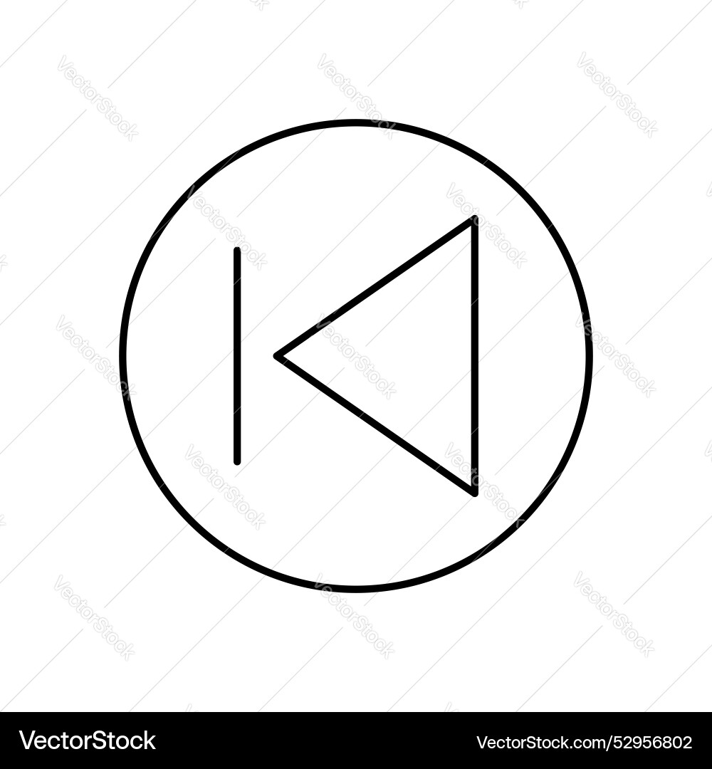 Backward icon outline style design isolated Backward icon outline style design isolated vector image
