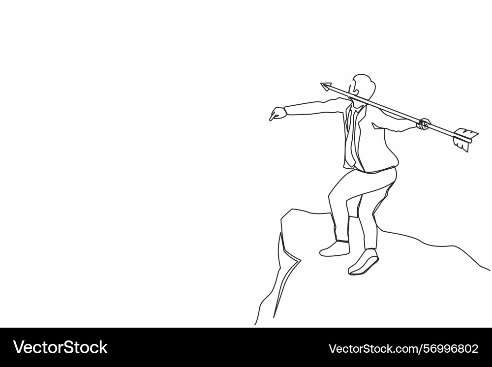 Continuous one line drawing happy determined Vector Image